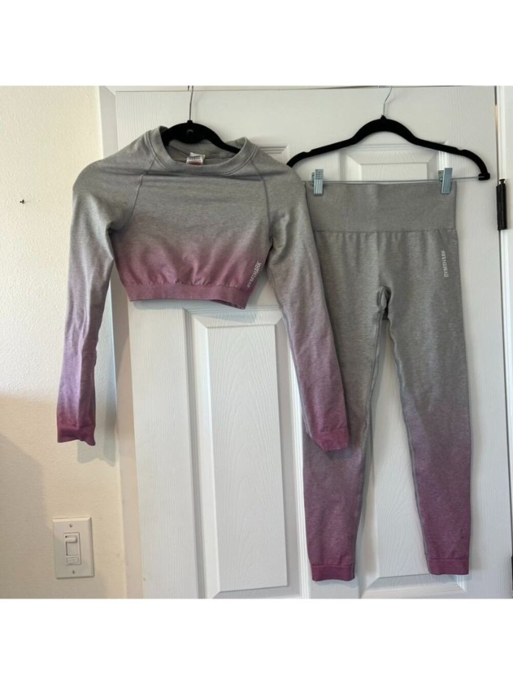 Gymshark Adapt Ombre Seamless Leggings Long Sleeve Top 2PC Set Size Small